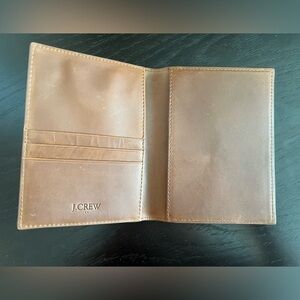 J.CREW Men's Leather Passport Case Holder Tan Brown